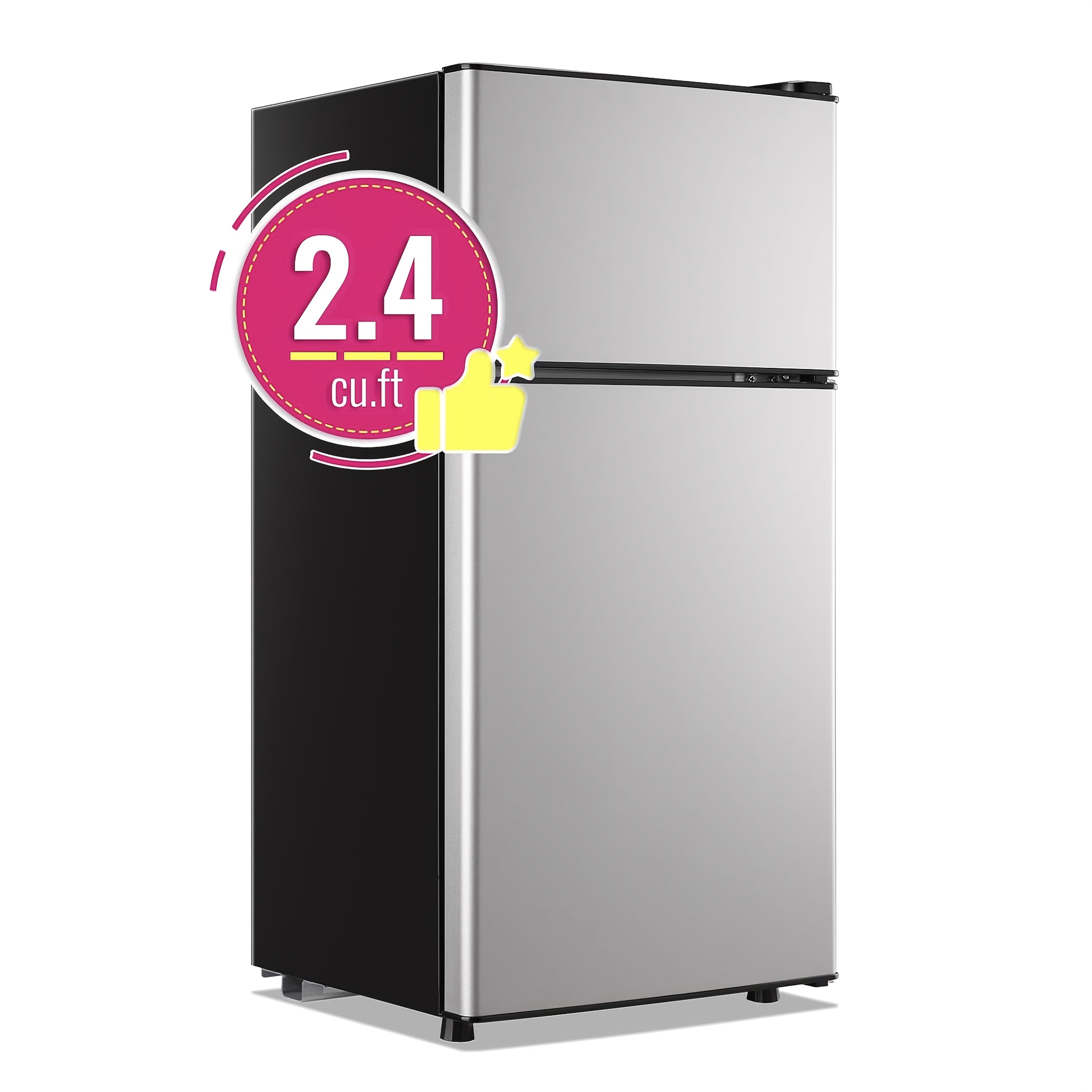 WANAI 3.2 Cu.Ft Single Door Mini Refrigerator, Adjustable Temp Compact Fridge Freezer with ABS Panel for Dorm Office Apartment Small Space