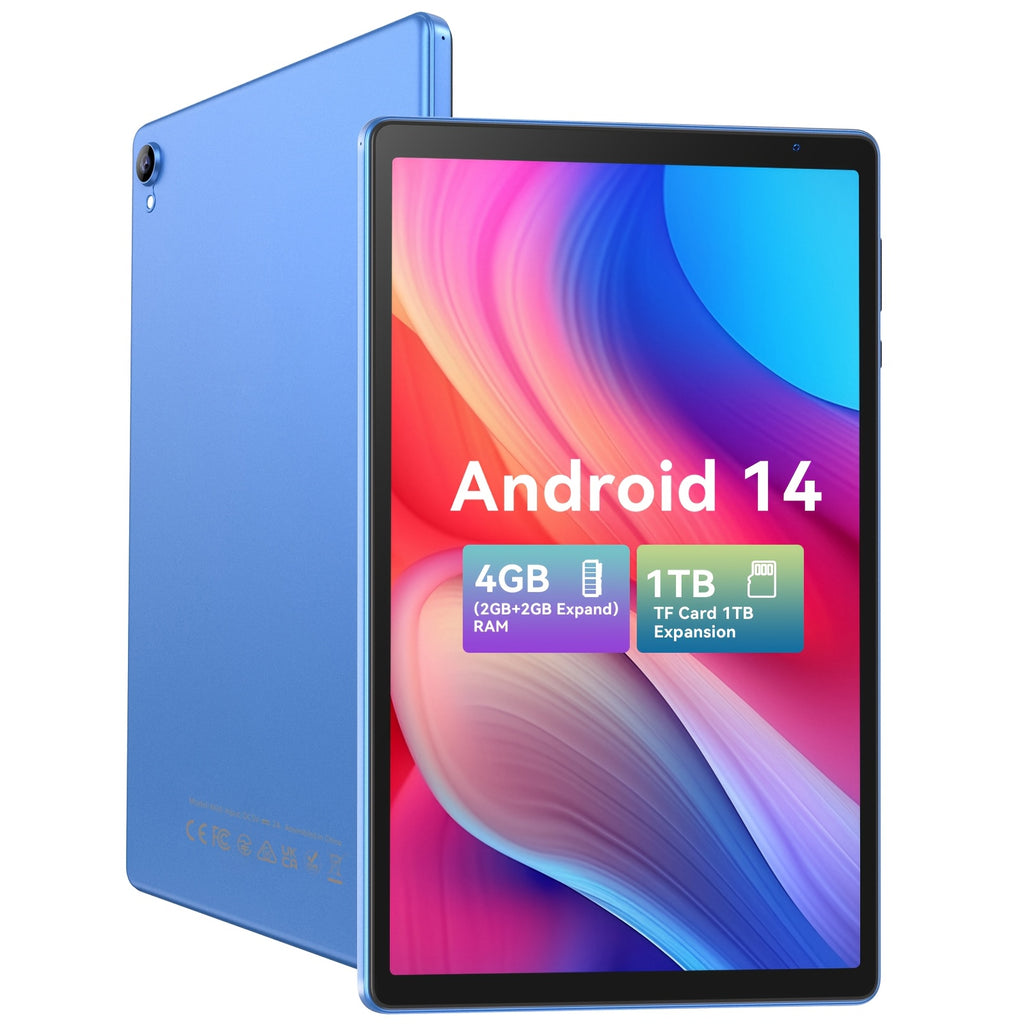 PRITOM 10.1 Inch Android 14 Tablet, 4GB RAM 32GB ROM Quad Core Tablet PC, 6000mAh Battery HD IPS Screen, WiFi Dual Camera Portable Pad
