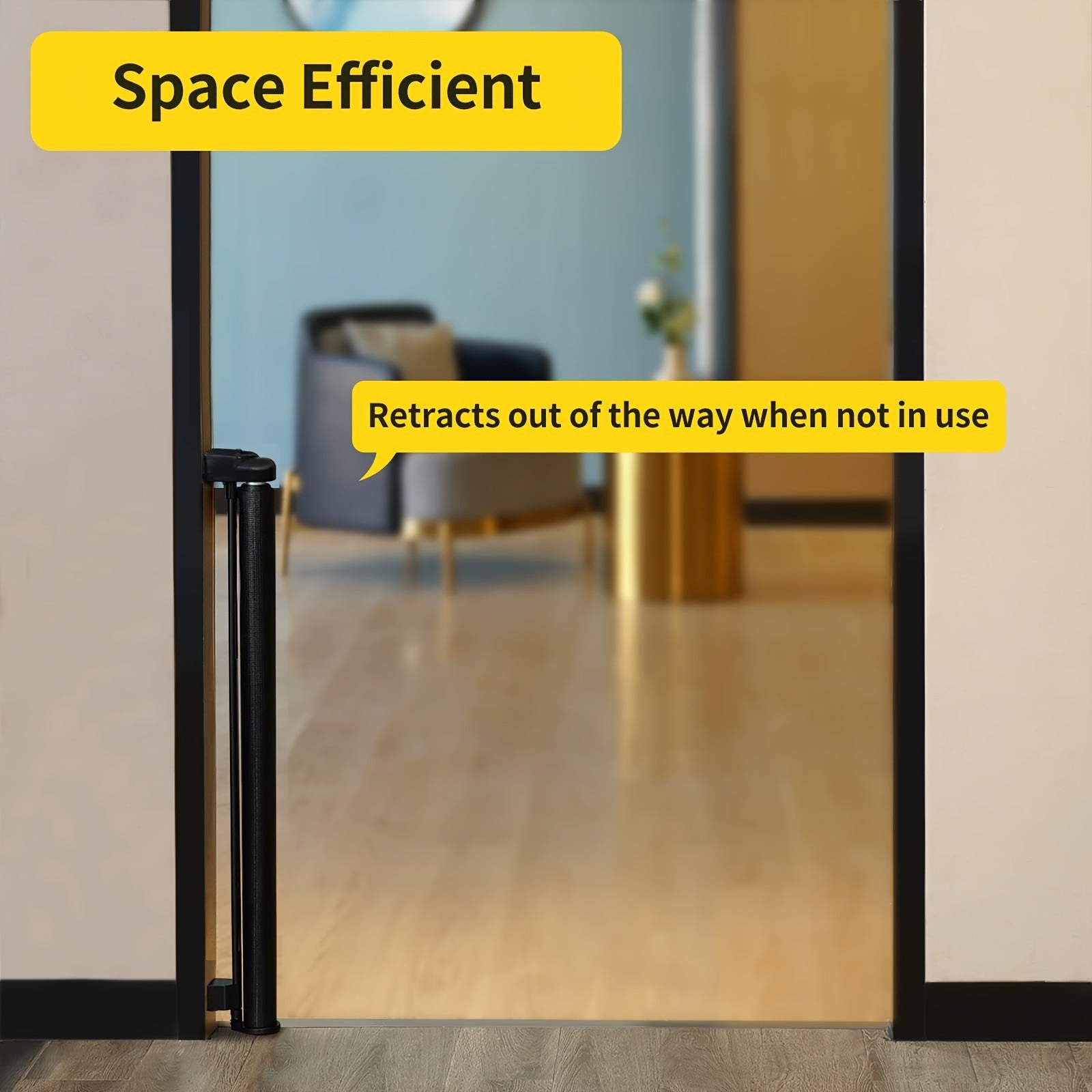 Retractable Mesh Safety Gate 33"/41" Height, Flexible Indoor Outdoor Barrier Gate for Doorway Stair Hallway, Black White Grey Foldable Safety Fence Holiday Gift