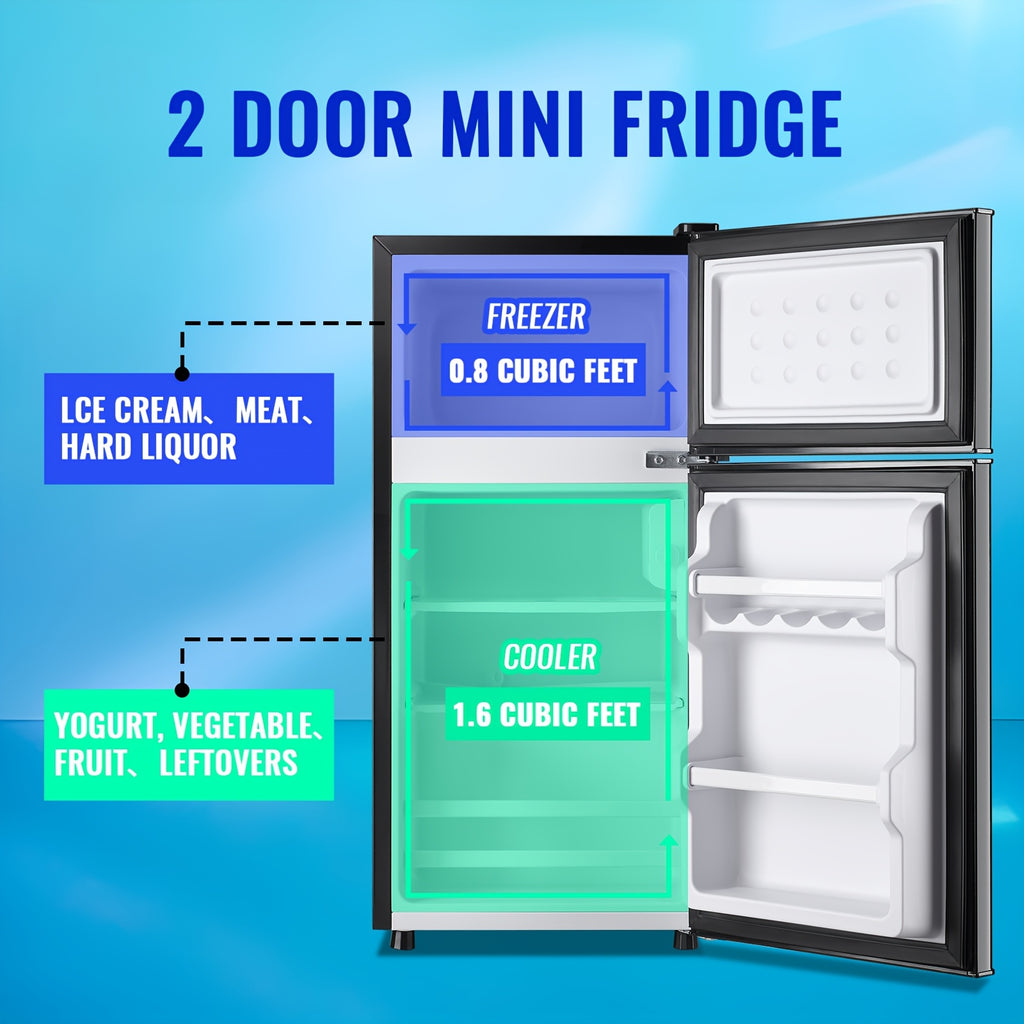 WANAI 3.2 Cu.Ft Single Door Mini Refrigerator, Adjustable Temp Compact Fridge Freezer with ABS Panel for Dorm Office Apartment Small Space