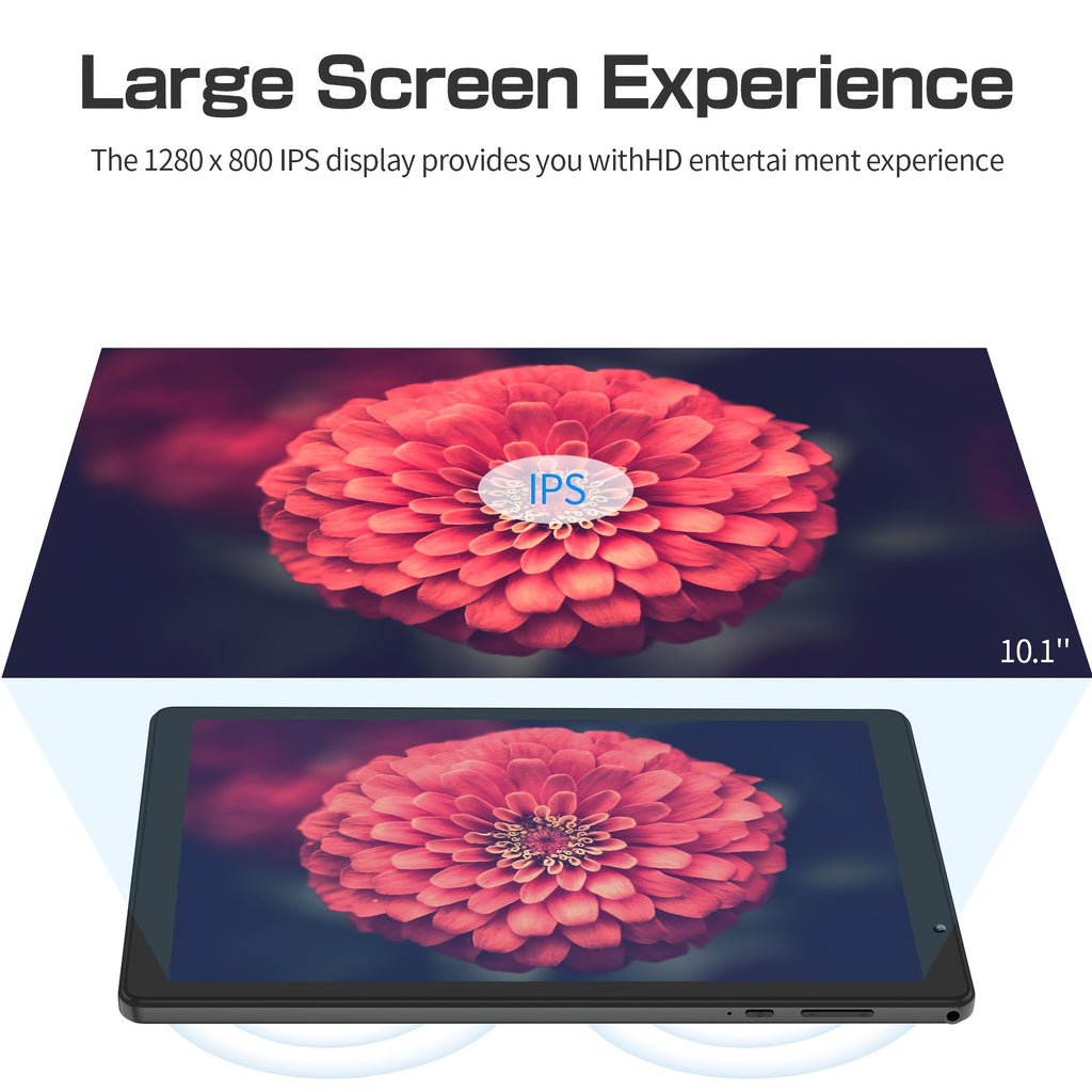 PRITOM 10.1 Inch Android 14 Tablet, 4GB RAM 32GB ROM Quad Core Tablet PC, 6000mAh Battery HD IPS Screen, WiFi Dual Camera Portable Pad