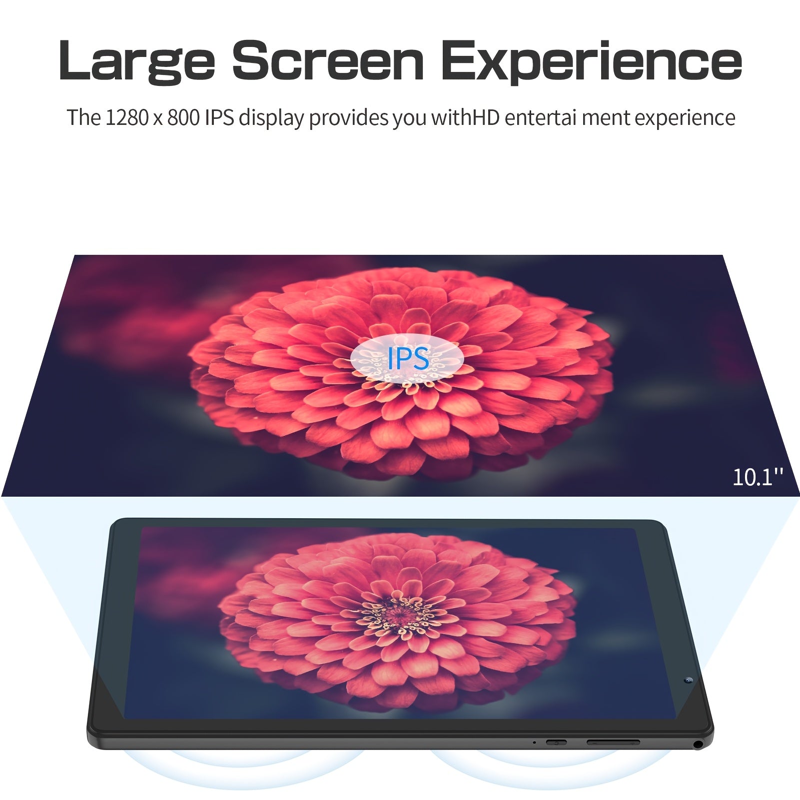 PRITOM 10.1 Inch Android 14 Tablet, 4GB RAM 32GB ROM Quad Core Tablet PC, 6000mAh Battery HD IPS Screen, WiFi Dual Camera Portable Pad