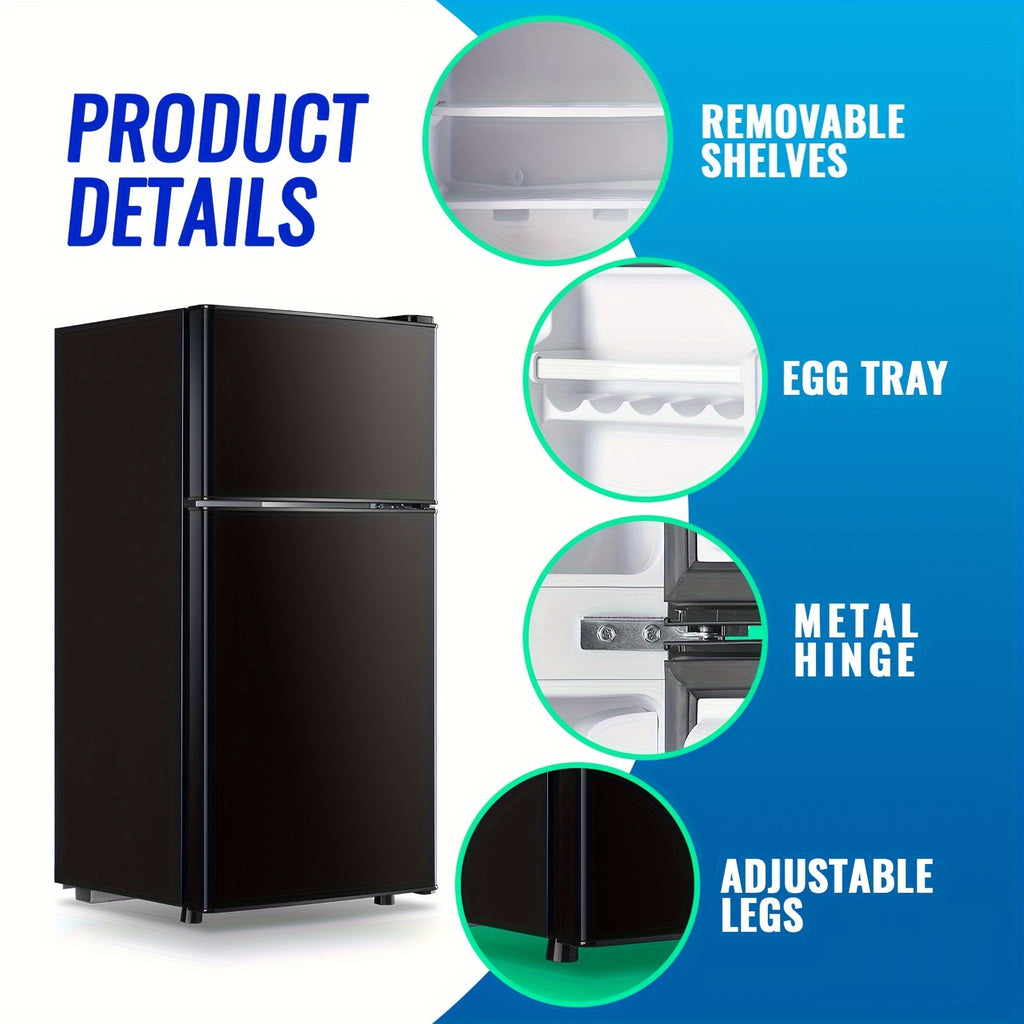 WANAI 3.2 Cu.Ft Single Door Mini Refrigerator, Adjustable Temp Compact Fridge Freezer with ABS Panel for Dorm Office Apartment Small Space