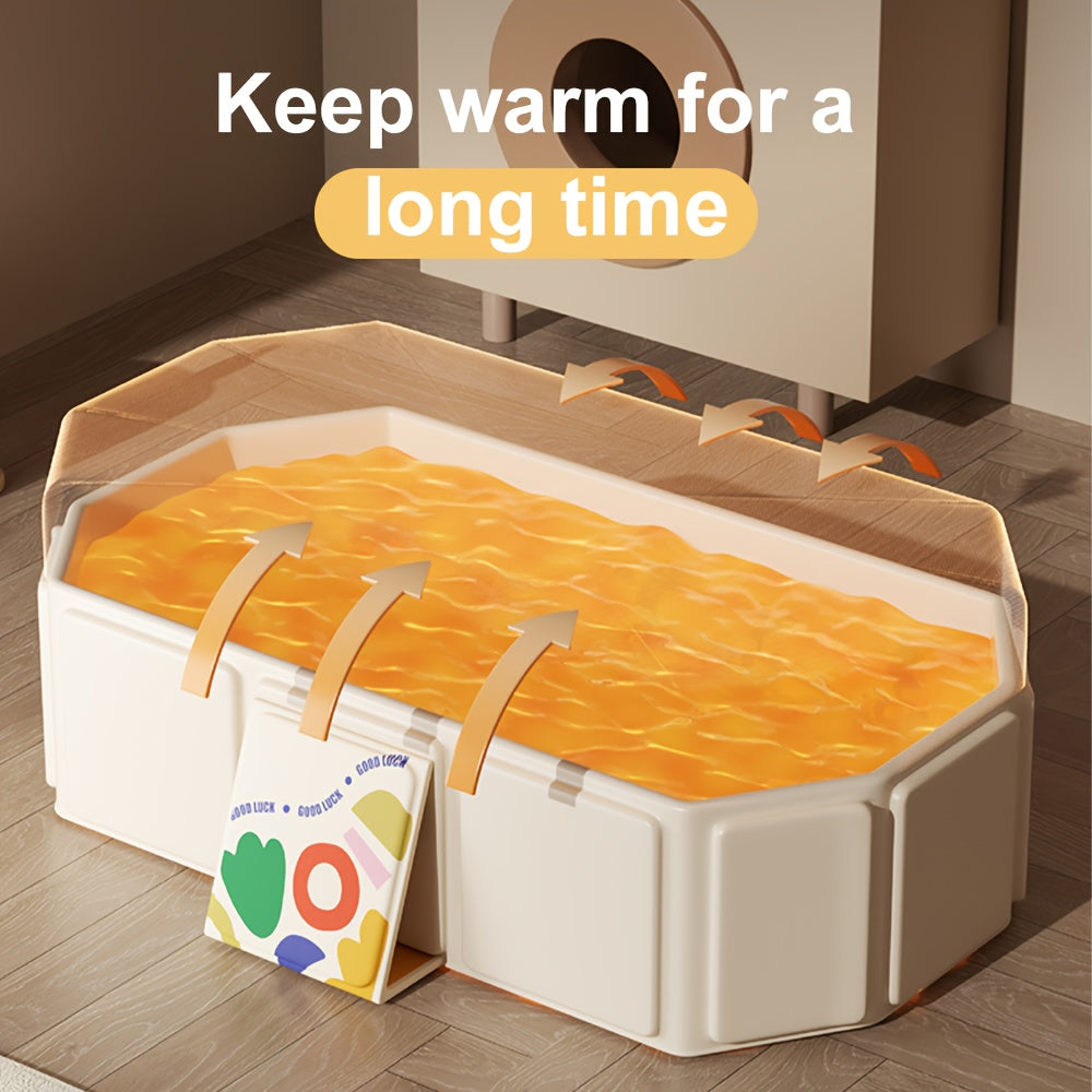 Collapsible Portable Bathtub Non-Slip Bottom, Odor Free Durable Foldable Bath Tub, Easy Storage Ideal for Small Space Home Bathroom Travel & Holiday Gift