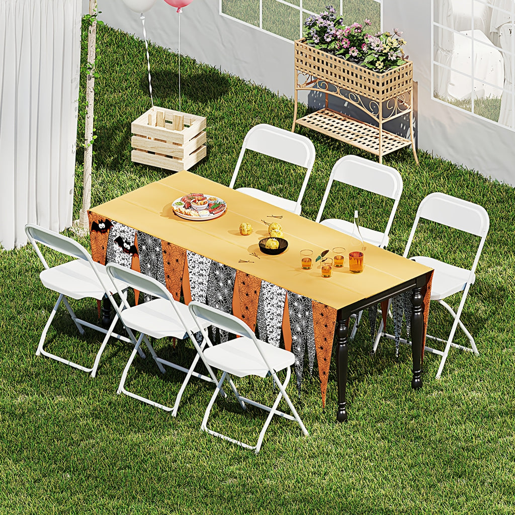 Heavy Duty 350lb Commercial Folding Chairs, Stackable Plastic Chair with Steel Frame, Weather Resistant Portable Indoor Outdoor Event Seating for Wedding Party Catering