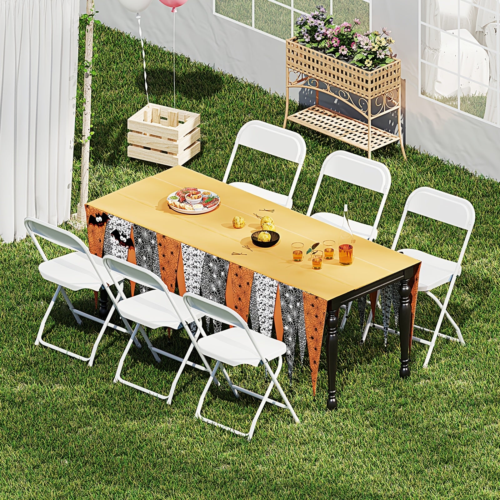 Heavy Duty 350lb Commercial Folding Chairs, Stackable Plastic Chair with Steel Frame, Weather Resistant Portable Indoor Outdoor Event Seating for Wedding Party Catering