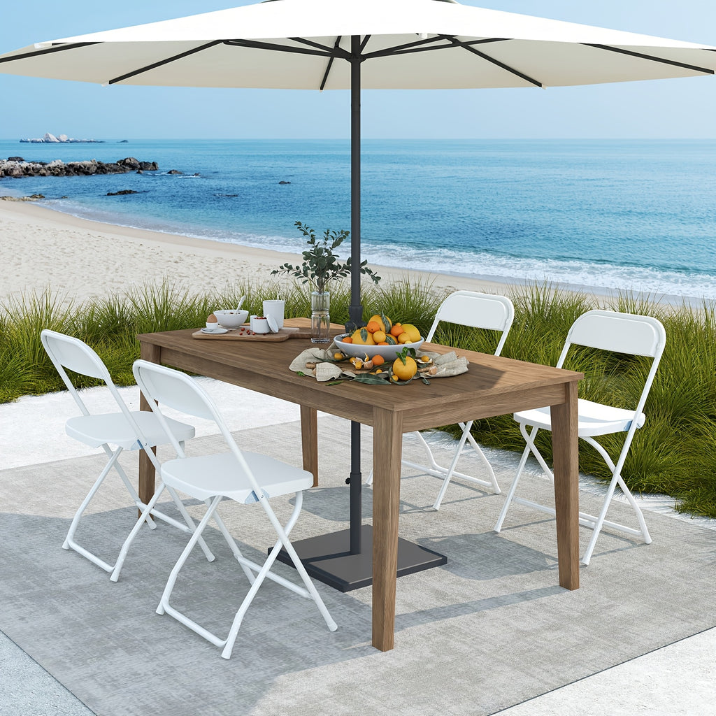 Heavy Duty 350lb Commercial Folding Chairs, Stackable Plastic Chair with Steel Frame, Weather Resistant Portable Indoor Outdoor Event Seating for Wedding Party Catering
