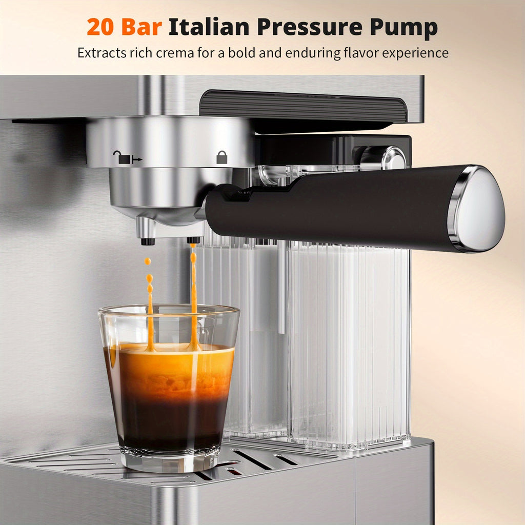 20 Bar Dual Boiler Espresso Machine | 3‑In‑1 Latte Cappuccino Maker with Auto Milk Frother & LED Touch Control