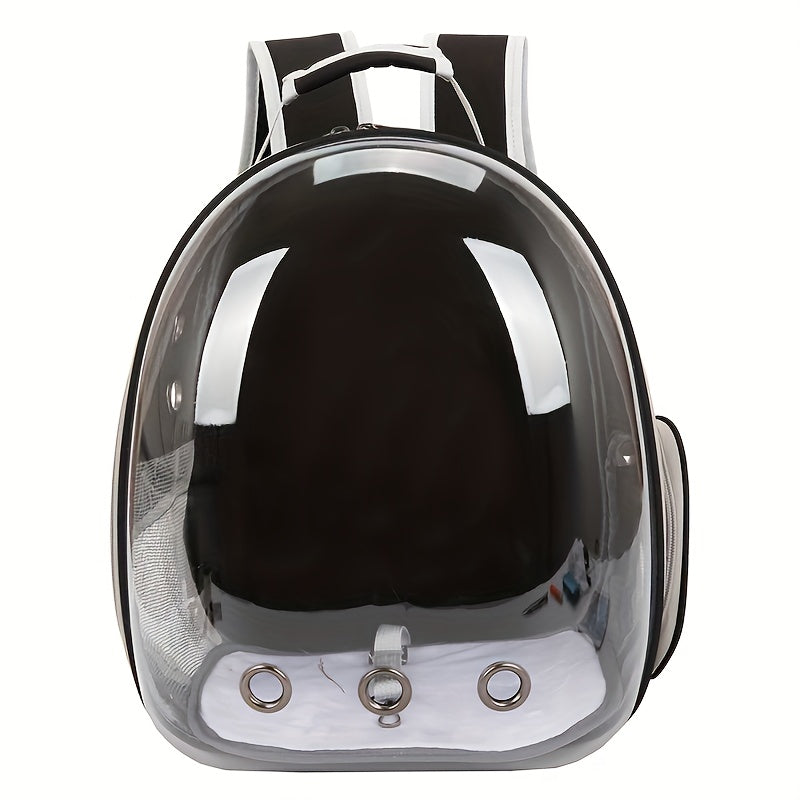 Space Capsule Transparent Pet Carrier Backpack, Breathable Portable Zipper Travel Bag for Cats & Small Dogs, Outdoor Adventure Pet Accessory