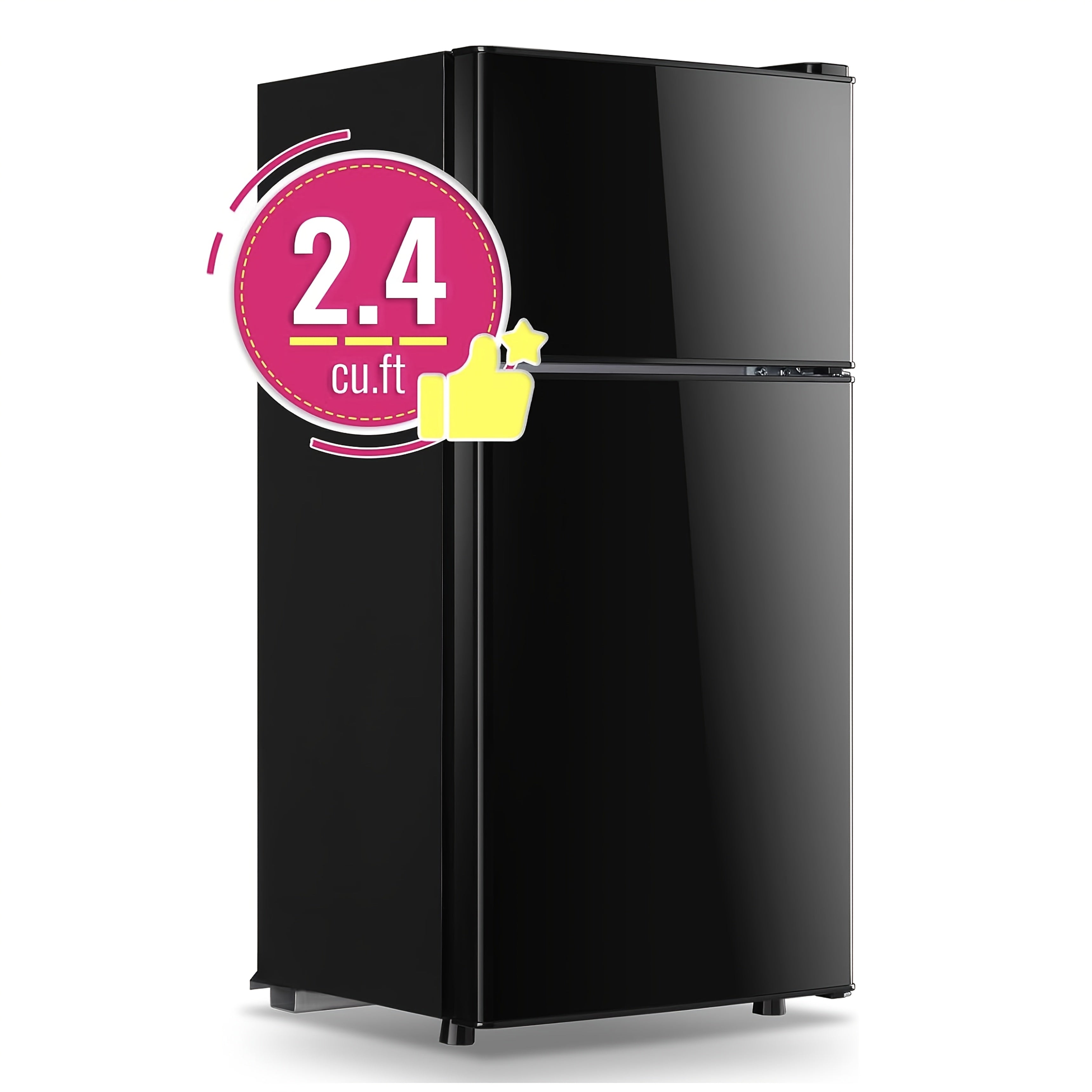 WANAI 3.2 Cu.Ft Single Door Mini Refrigerator, Adjustable Temp Compact Fridge Freezer with ABS Panel for Dorm Office Apartment Small Space