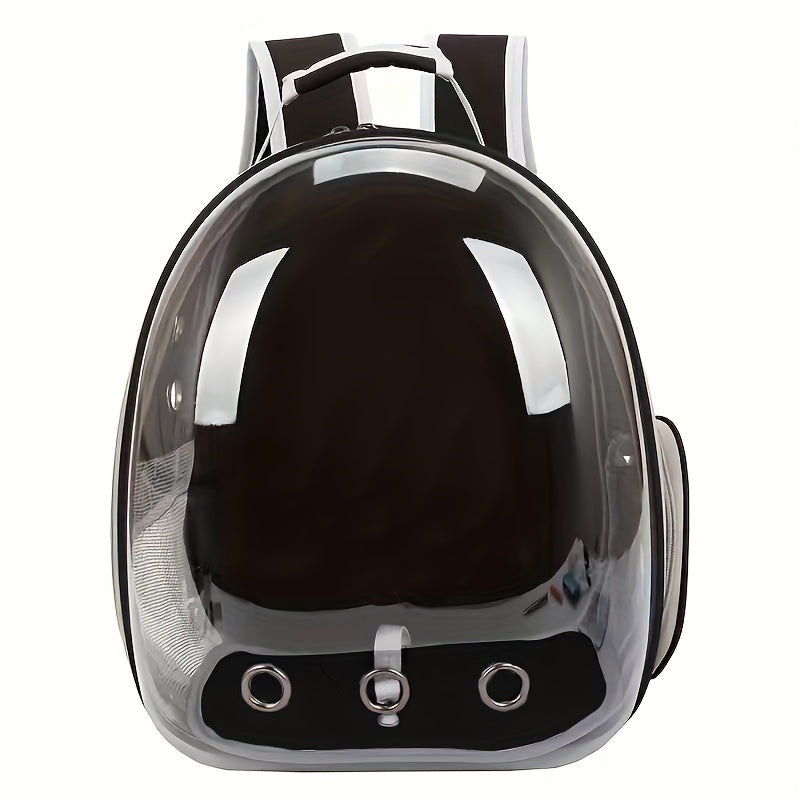 Space Capsule Transparent Pet Carrier Backpack, Breathable Portable Zipper Travel Bag for Cats & Small Dogs, Outdoor Adventure Pet Accessory