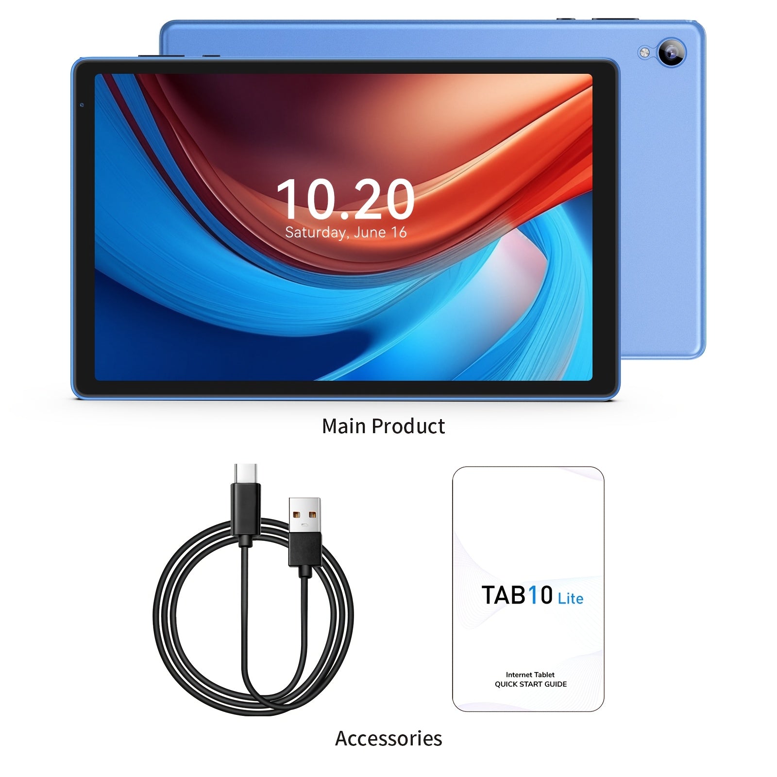 PRITOM 10.1 Inch Android 14 Tablet, 4GB RAM 32GB ROM Quad Core Tablet PC, 6000mAh Battery HD IPS Screen, WiFi Dual Camera Portable Pad