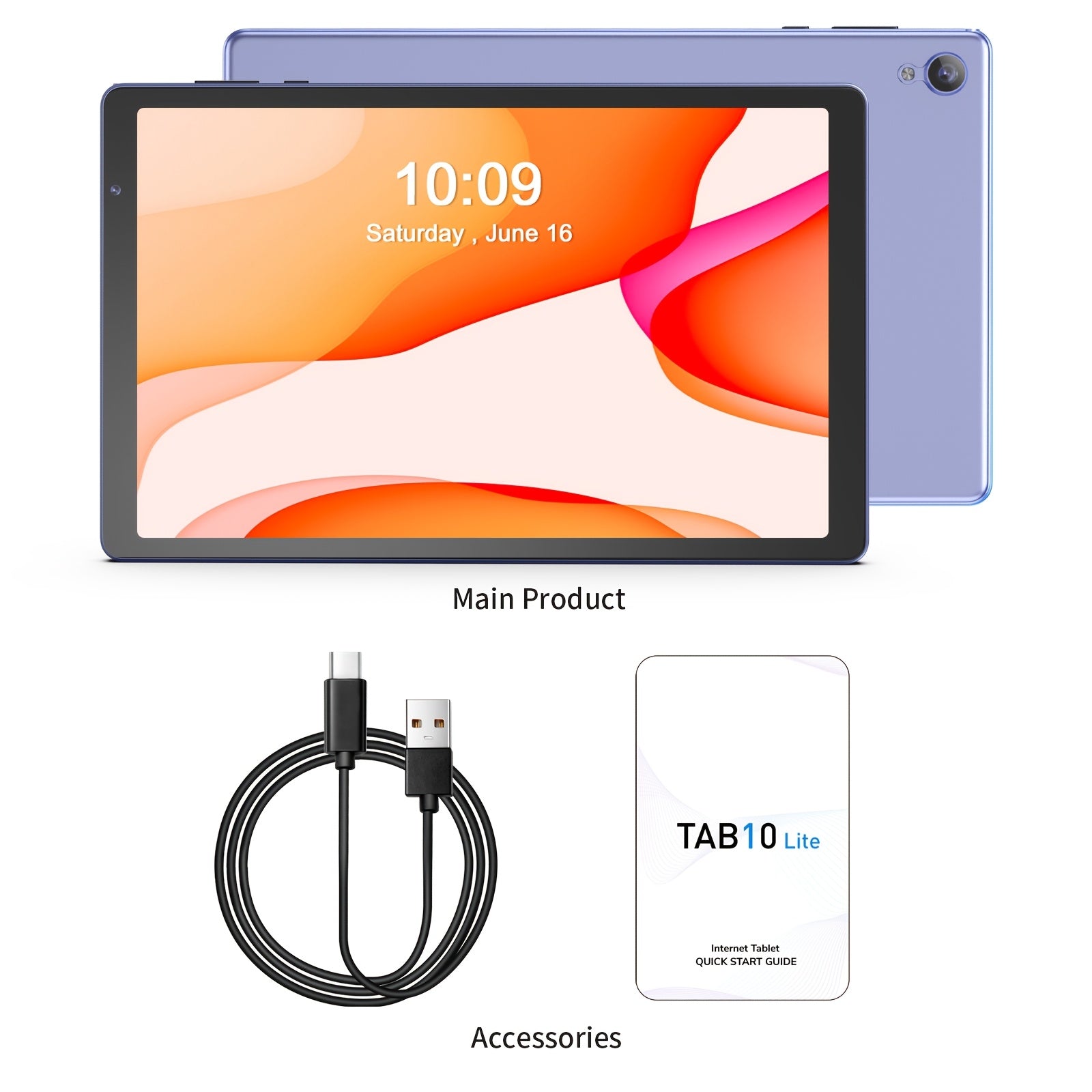 PRITOM 10.1 Inch Android 14 Tablet, 4GB RAM 32GB ROM Quad Core Tablet PC, 6000mAh Battery HD IPS Screen, WiFi Dual Camera Portable Pad