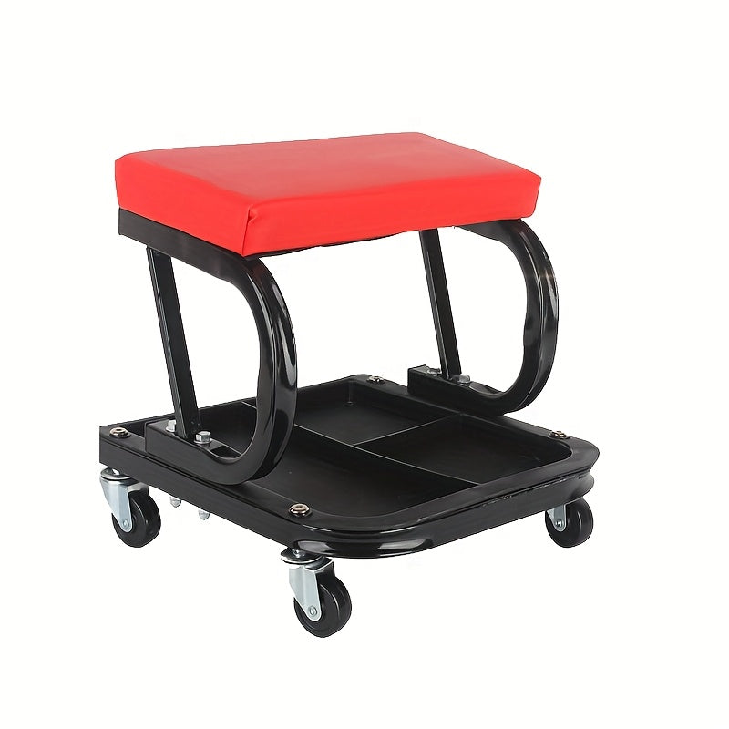 3-in-1 Z-Shaped Auto Repair Seat, 500 LBS Capacity Foldable Rolling Mechanics Stool with 6 Wheels, Adjustable Garage Creeper for Sitting, Lying & Leaning