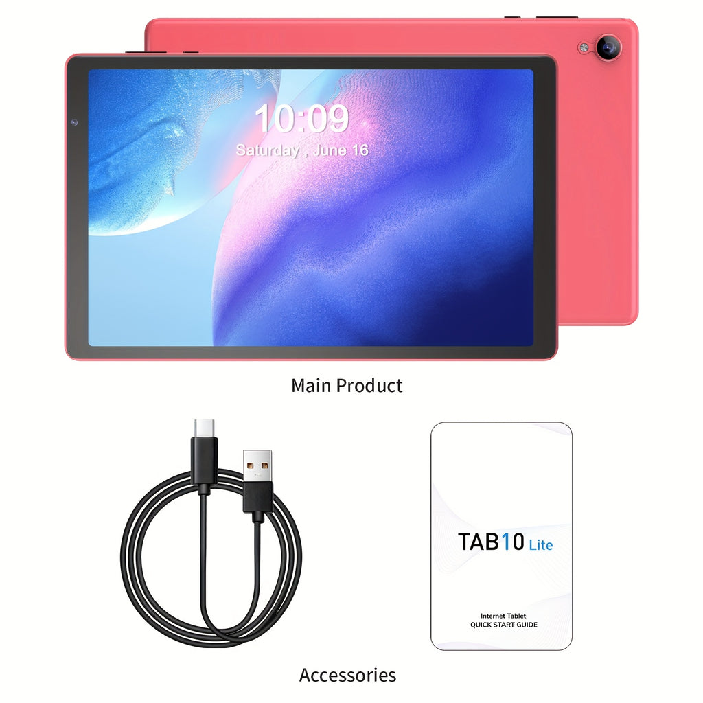 PRITOM 10.1 Inch Android 14 Tablet, 4GB RAM 32GB ROM Quad Core Tablet PC, 6000mAh Battery HD IPS Screen, WiFi Dual Camera Portable Pad