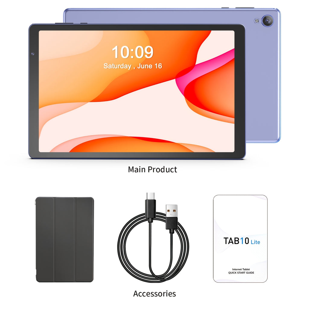 PRITOM 10.1 Inch Android 14 Tablet, 4GB RAM 32GB ROM Quad Core Tablet PC, 6000mAh Battery HD IPS Screen, WiFi Dual Camera Portable Pad