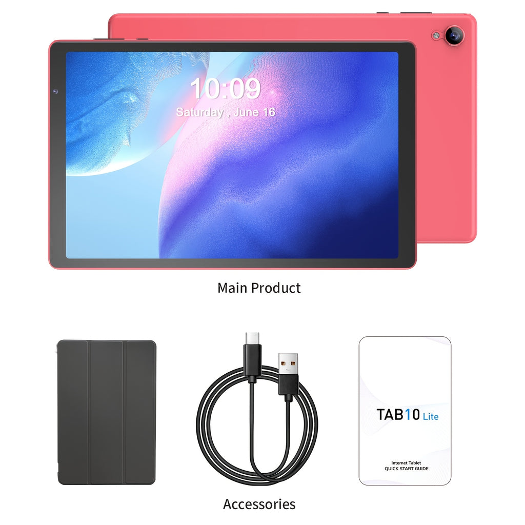 PRITOM 10.1 Inch Android 14 Tablet, 4GB RAM 32GB ROM Quad Core Tablet PC, 6000mAh Battery HD IPS Screen, WiFi Dual Camera Portable Pad