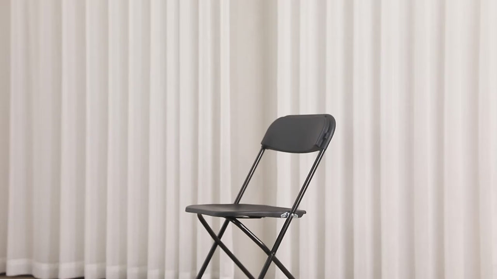 Heavy Duty 350lb Commercial Folding Chairs, Stackable Plastic Chair with Steel Frame, Weather Resistant Portable Indoor Outdoor Event Seating for Wedding Party Catering