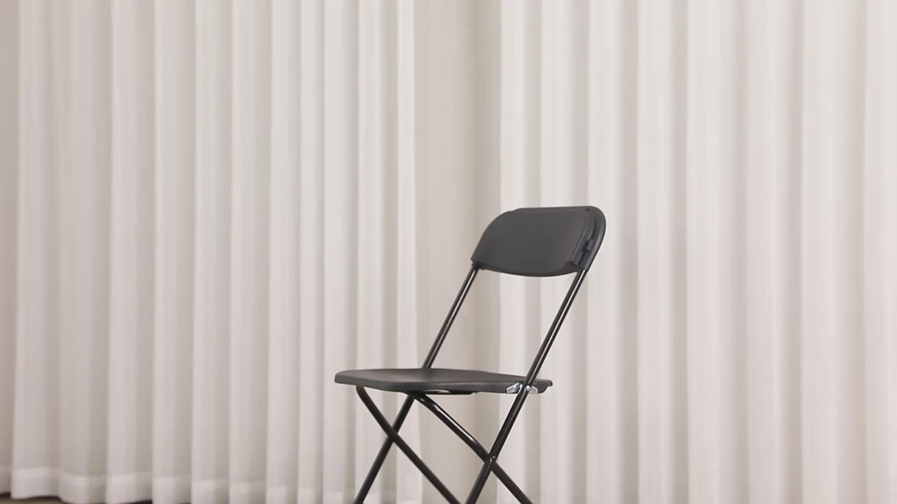 Heavy Duty 350lb Commercial Folding Chairs, Stackable Plastic Chair with Steel Frame, Weather Resistant Portable Indoor Outdoor Event Seating for Wedding Party Catering